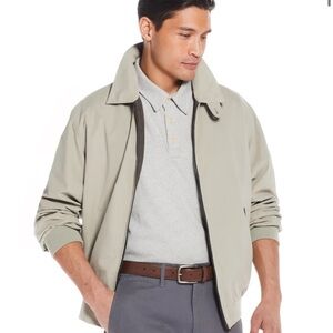 MICROFIBER GOLF JACKET Weatherproof Green Zip-Up Jacket with Collar